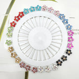 Multicolor Crystal Rhistones Flower Brooch Muslim Islamic Hijab