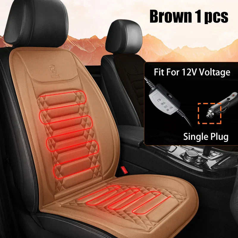 1/2pcs Winter Heated Car Seat Cover 12V Heating