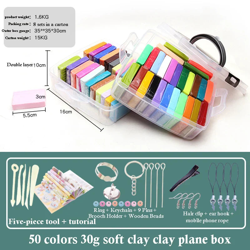 32 Color 3D Clay Plasticine Portable Box New