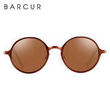 BARCUR Brand Light Weight Round Sunglasses Luxury Brand