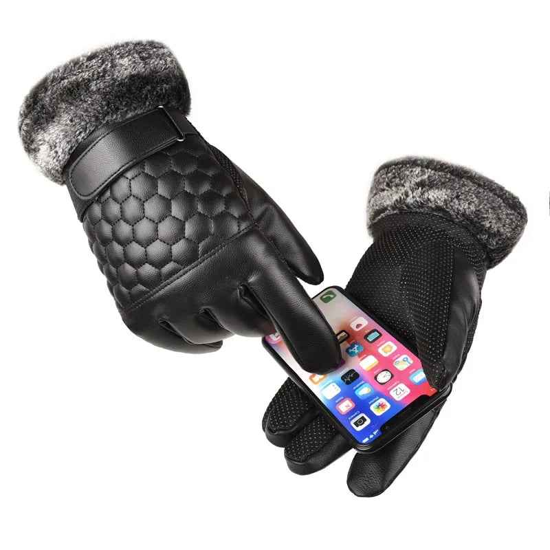 Winter Gloves For Men Leather Gloves Tactical Touchscreen