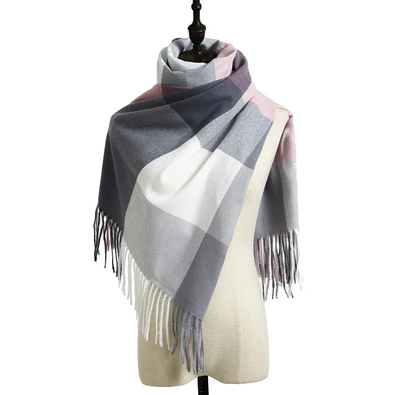 2023 Luxury Brand cashmere women plaid scarf winter