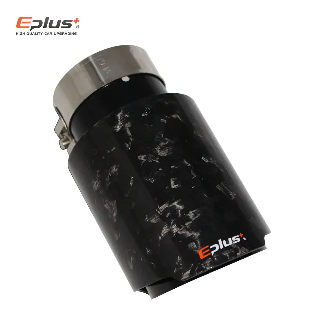 EPLUS Car Glossy Scattered Pattern Carbon Fiber Muffler