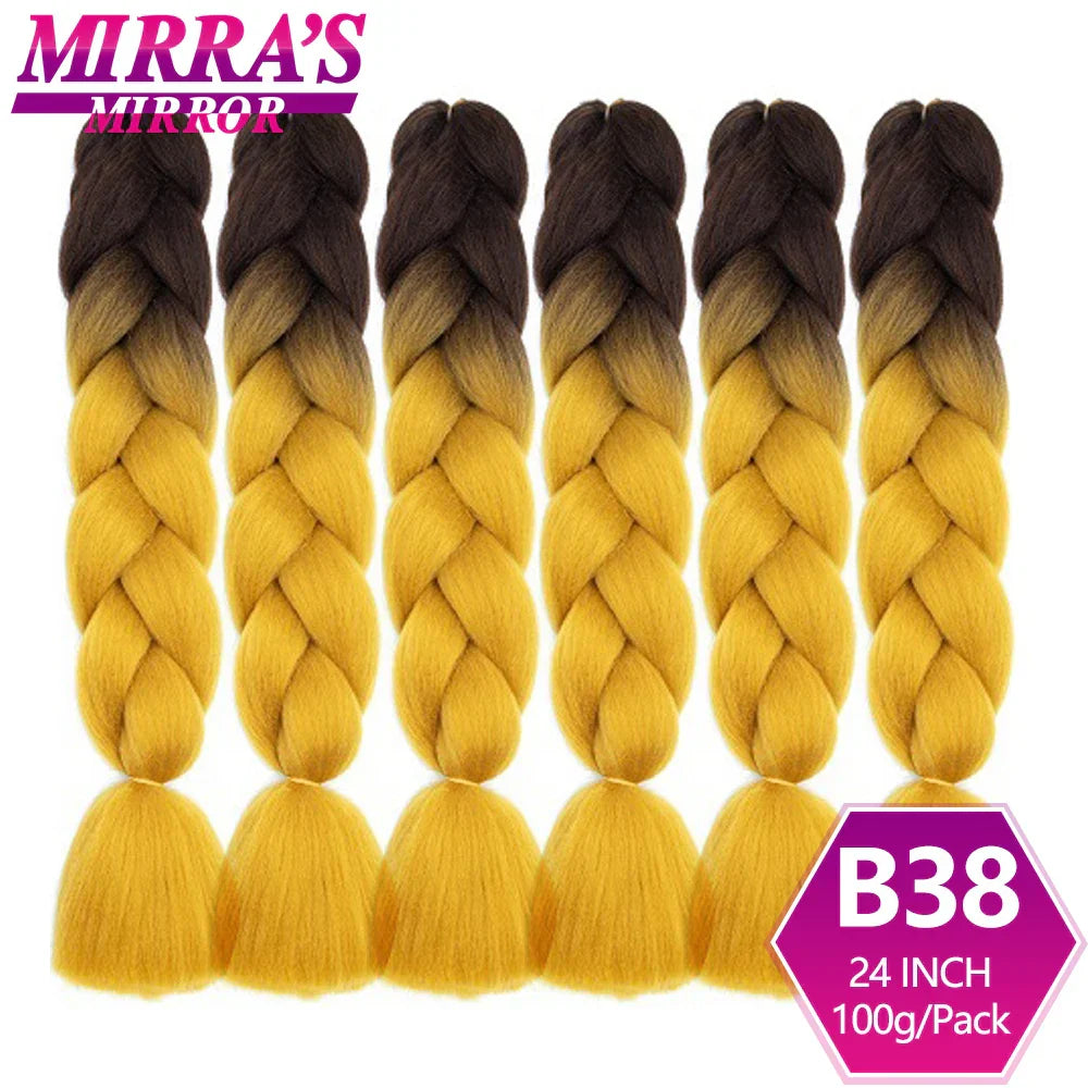 6 Bundle Braiding Hair 24 Inch Synthetic Jumbo