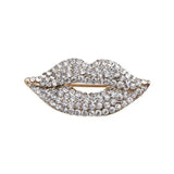 New 2024 Red Color Rhinestone Lips Brooches For