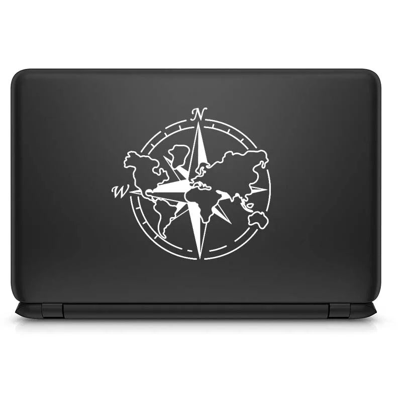 World Map Compass Laptop Decal for Macbook Pro