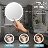 8 Inch Wall Mounted Bathroom Mirror Adjustable LED