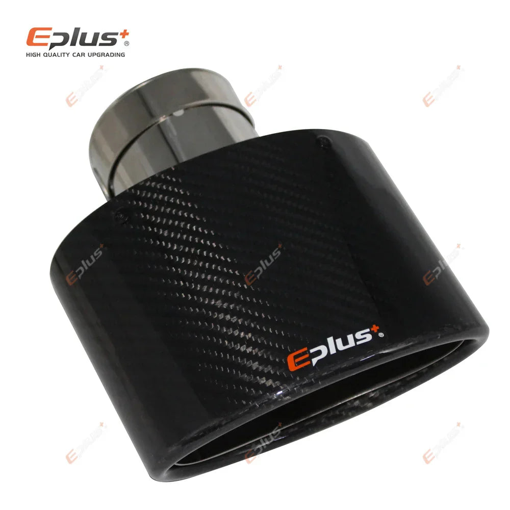 EPLUS Glossy Carbon Fiber Car Mufflers Tip Exhaust