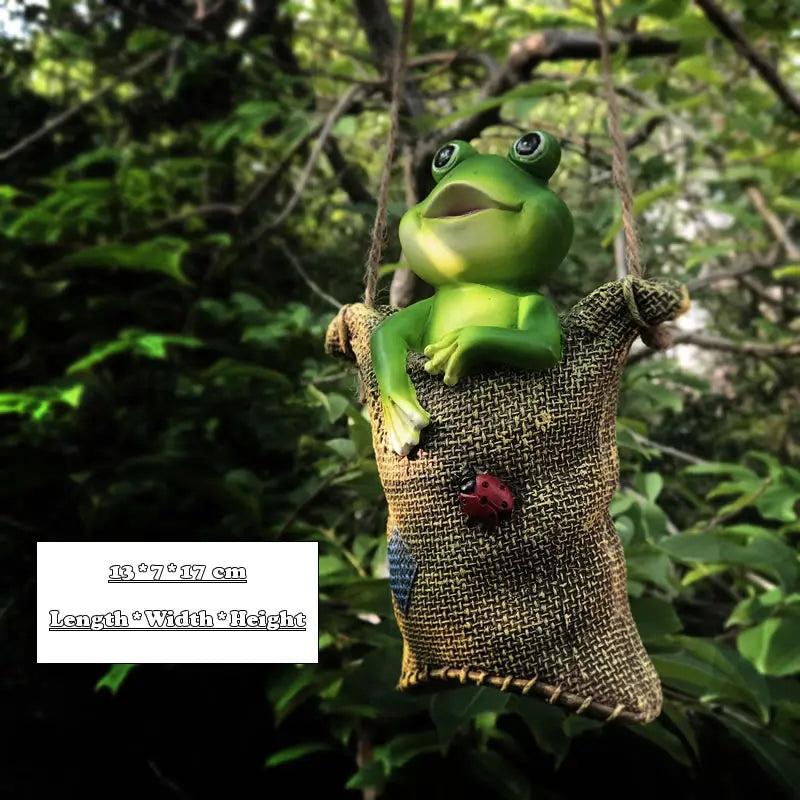 Creative Cute Frogs Cat Dog Resin Lying Santa