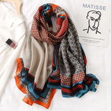 2023 New Plaid Cotton Pashmina Shawl Lady Wrap