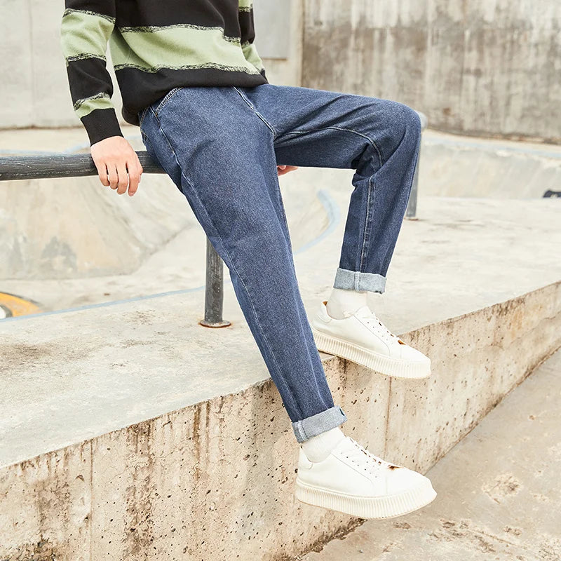 SEMIR Jeans Men Solid Retro Hong Kong Style