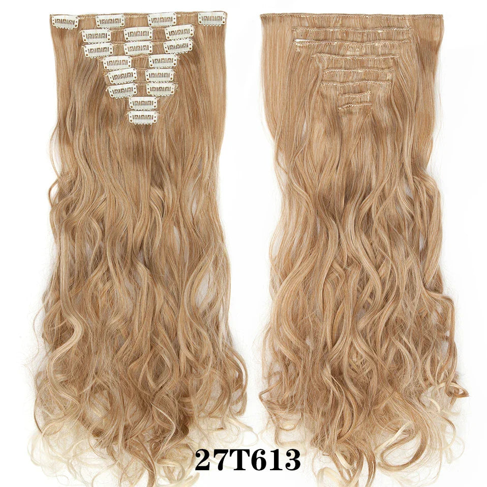 S-noilite Synthetic 24inch 140g 8PCS/set Clip In On