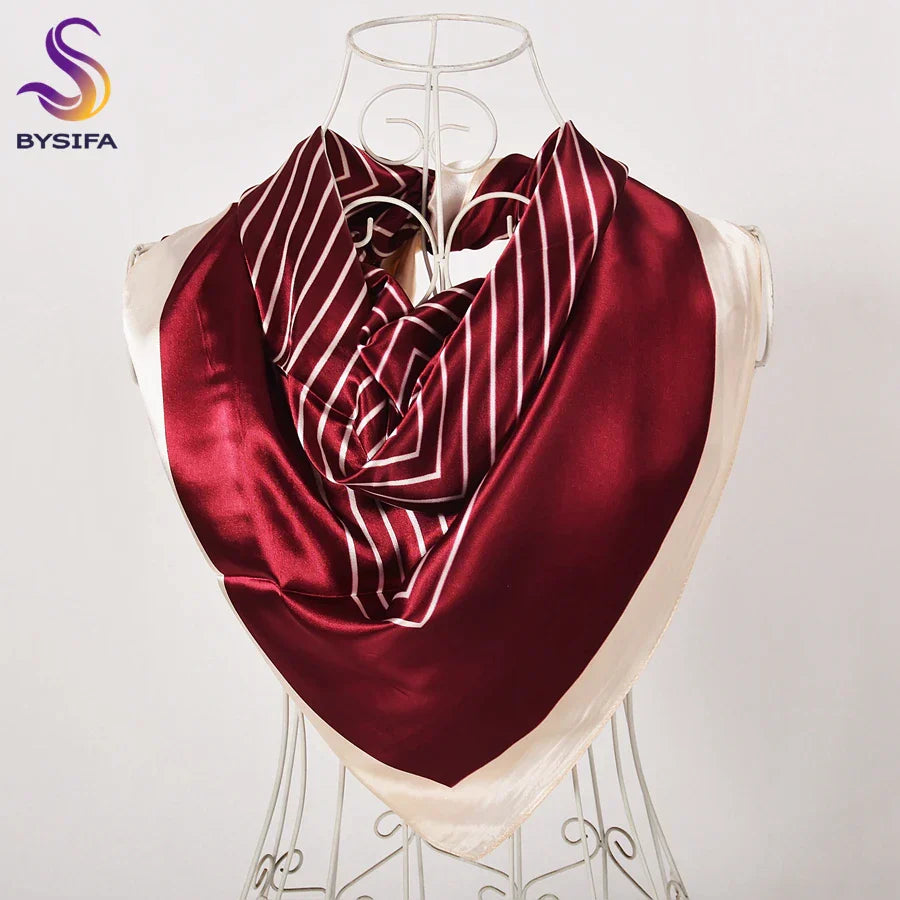 Spring And Autumn Female Satin Scarf,Big Square Scarves