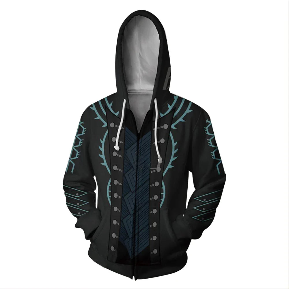 DMC 5 Vergil Cosplay Costume Hoodie Zip Up