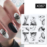 Purple Marble Nails Stickers Smoke Design Manicure Decals