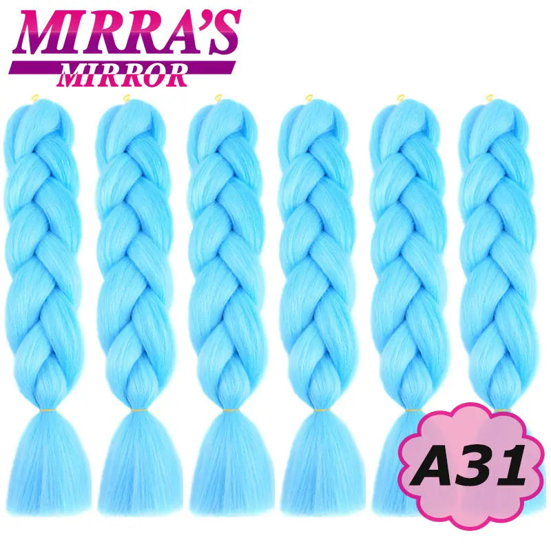 Synthetic Jumbo Braids Hair Omber Braiding Hair Extensions for Women Yaki Texture Black Blue Fake Hair Mirra’s Mirror