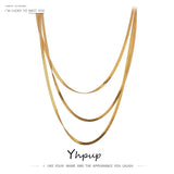 Yhpup Stainless Steel Snake Chain Stacked Necklaces Jewelry