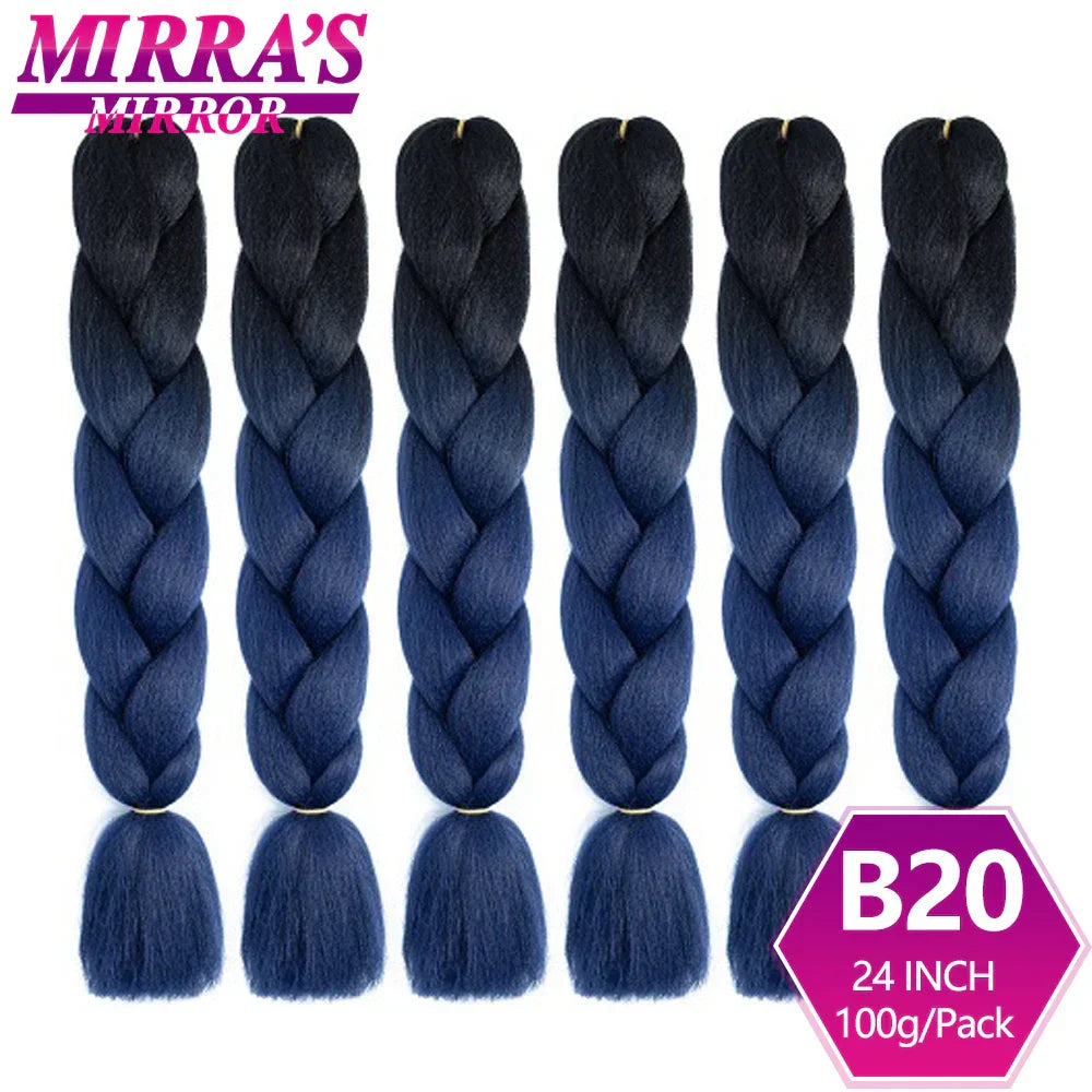 6 Bundle Braiding Hair 24 Inch Synthetic Jumbo