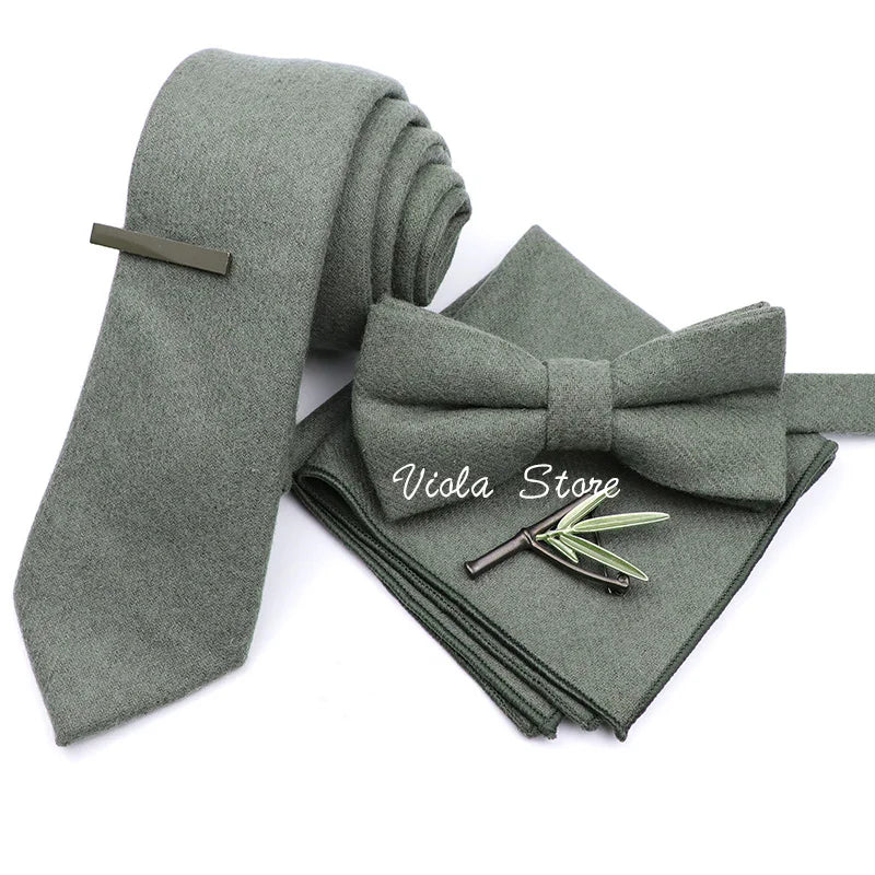 Top 50 Wool Soft 7cm Tie Bowtie Hankie