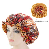 Women's Satin African Pattern Sleeping Hat Elastic Band