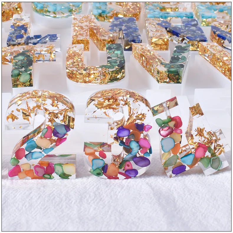 With Holes Alphabet & Number Resin Mould Letter