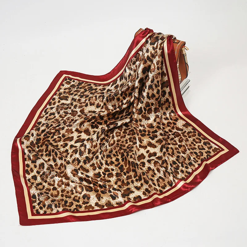 Luxury Women Silk Scarf Square Shawls Lady Bandana