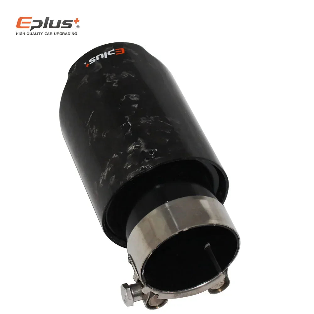 EPLUS Car Glossy Scattered Pattern Carbon Fiber Muffler