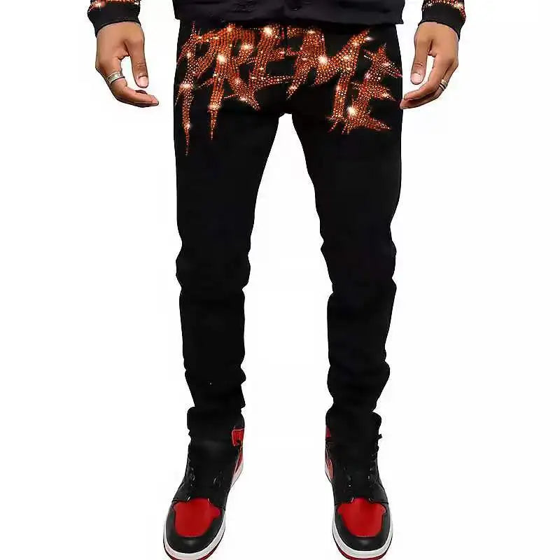 New Men Trend Black Ripped Jeans Fashion Street