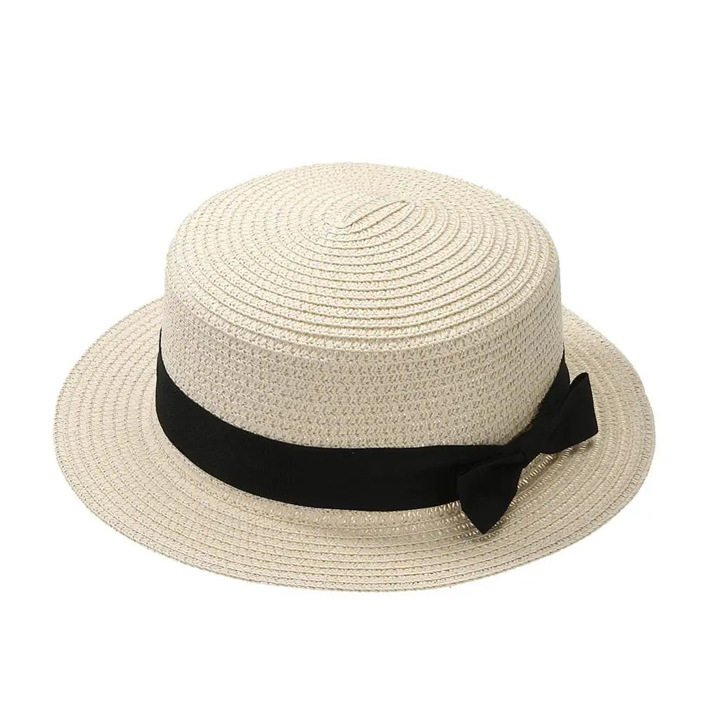 Summer New Women's Sun Hat Bucket cap Ribbon