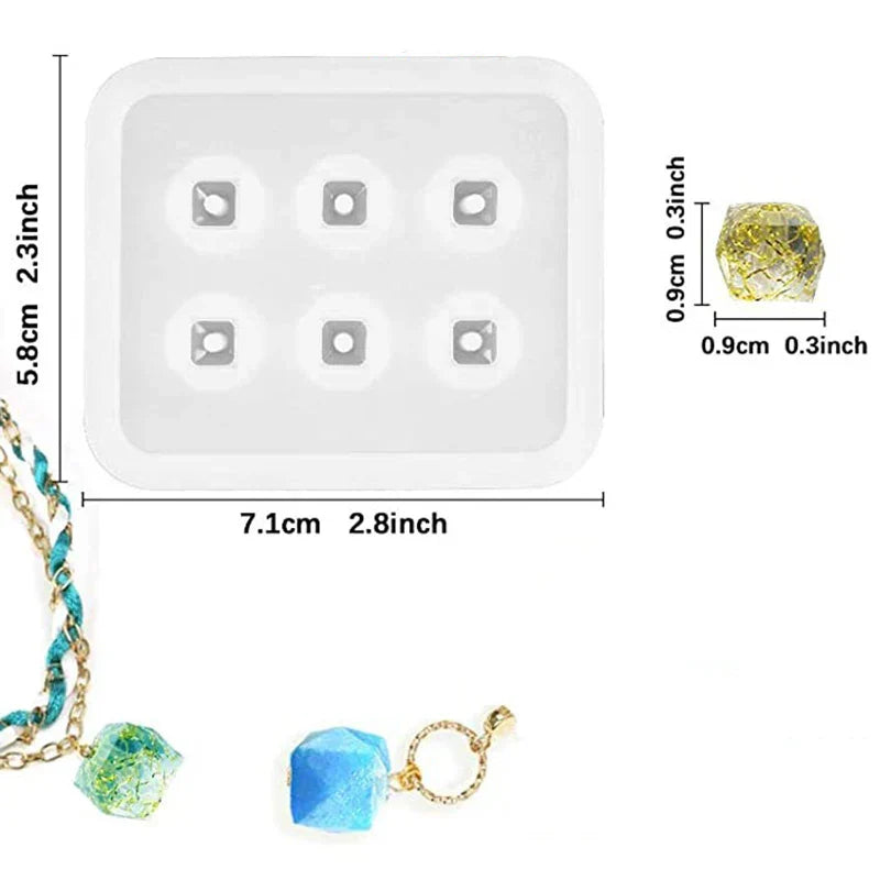 Round Square Faceted & Oval Beads Silicone Casting
