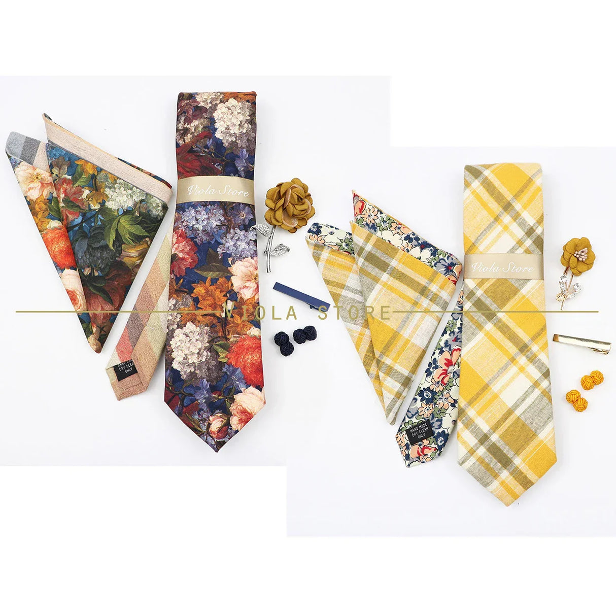 5 PCS Luxury Cotton Patchwork 7cm Tie Set