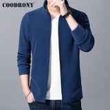 COODRONY Autumn Winter Zipper Cardigan Men Clothing Classic