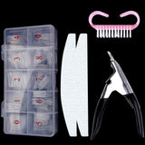 500Pcs/Box False Nails Tips Manicure Kit Nail File