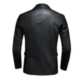 2023 New Suit Oversized Leather Jacket Business Fashion