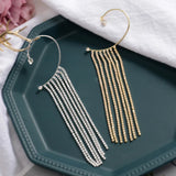 20Style Luxury Shiny Crystal Rhinestone Long Tassel Ear