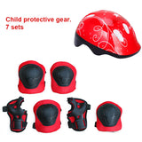 7Pcs/set Kids Boy Girl Safety Helmet Knee Elbow