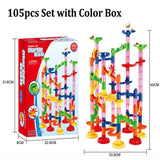 DIY Construction Marble Run Race Track Building Blocks