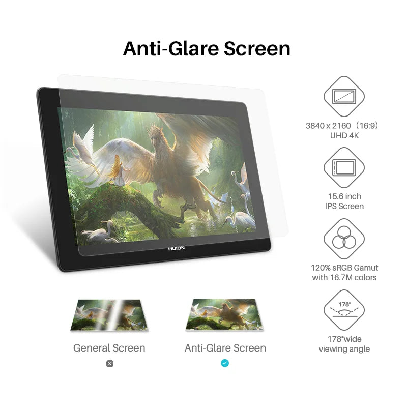 HUION Pen Display Monitor Kamvas Pro 16 4K
