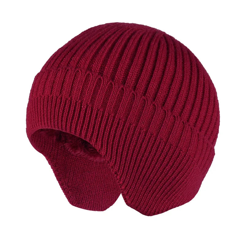 Winter Ears Protected Hats for Men Thicker Beanies