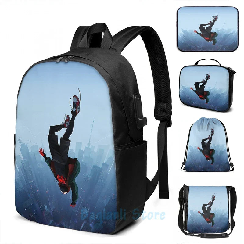 Funny Graphic print Miles Morales jump USB Charge