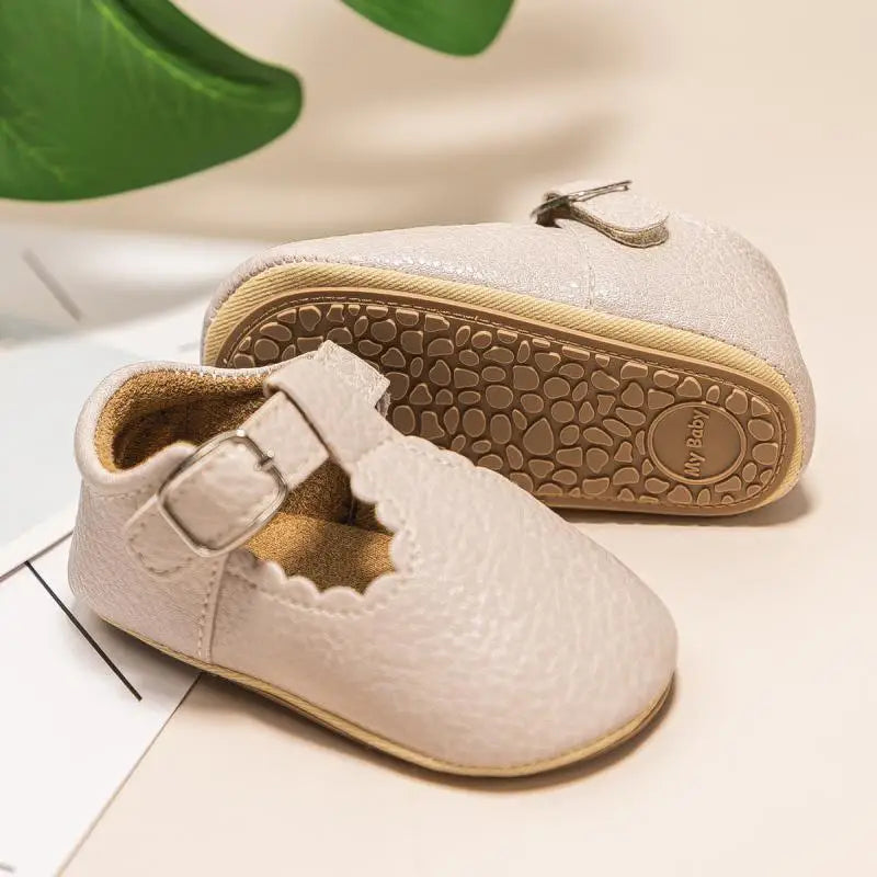 KIDSUN Newborn Baby Shoes Stripe PU Leather Boy