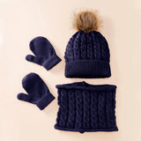 3pcs/set Kids Winter Hat Scarf Mittens Set Toddler