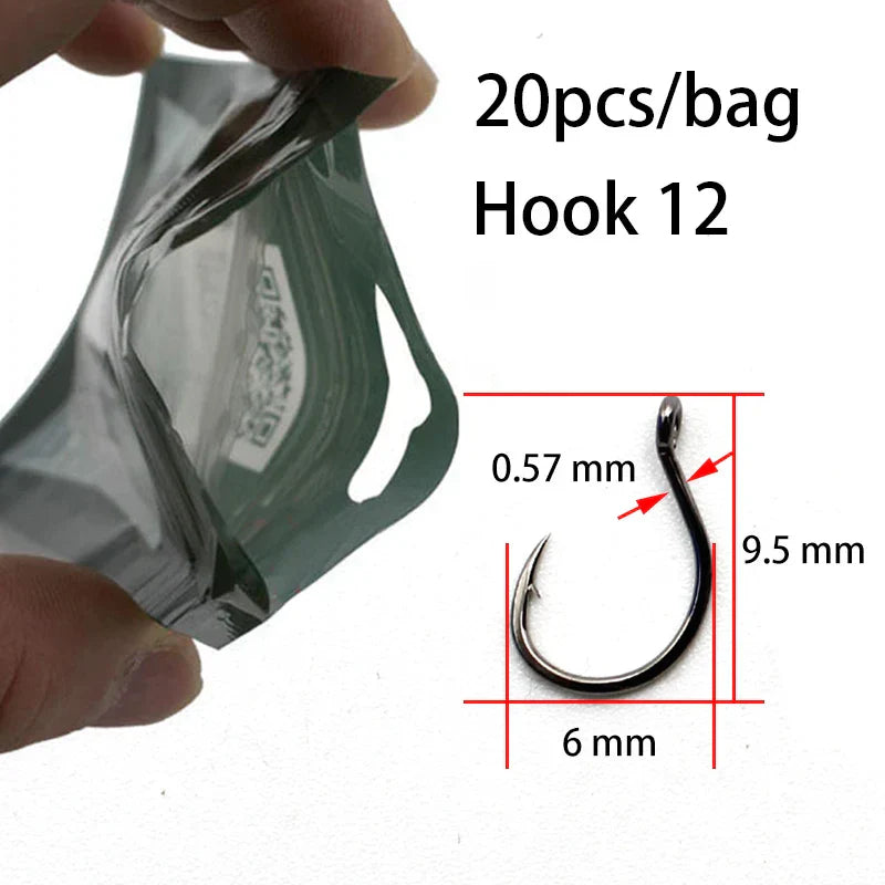 20pcs Hair Carp Rig Accessories Carp Fishing Hooks