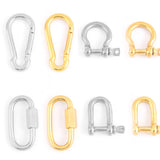 Screw Climbing Gear Carabiner Stainless Steel Gold Color