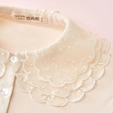 Elegant Embroidery Fake Collar Shirt Chiffon Doll Detachable