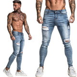 GINGTTO Jeans Men Elastic Waist Skinny Jeans Men