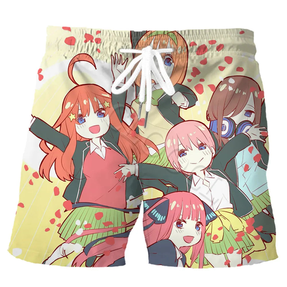 CLOOCL Men Shorts Anime Quintuplets Quintessential 3D Print