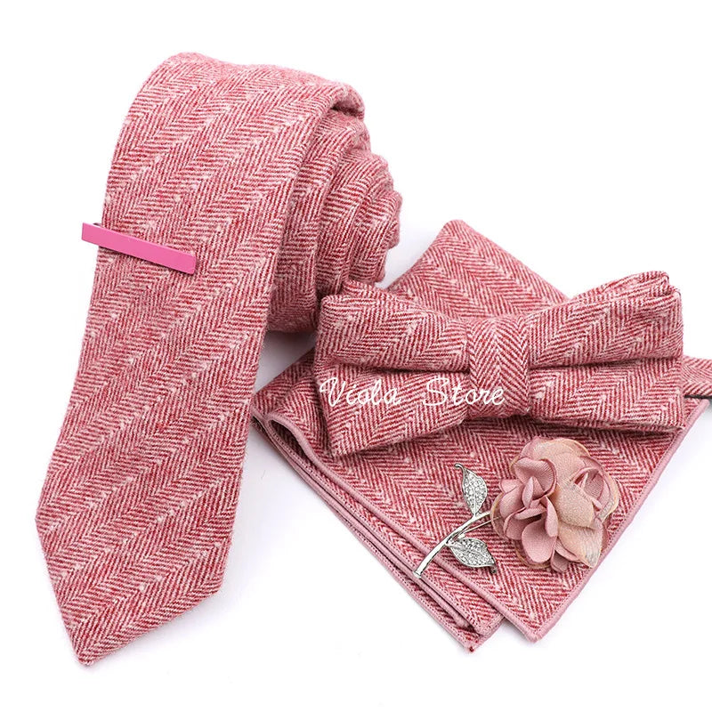 Top 50 Wool Soft 7cm Tie Bowtie Hankie