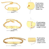 Personalize Baby Name Bracelet Figaro Chain Smooth Bangle