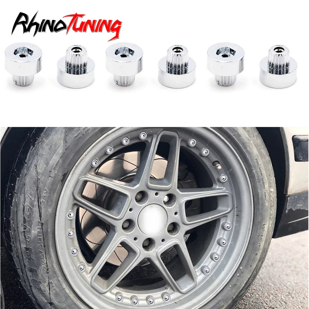 100pcs Universal Wheel Nuts – Silver, Black, Gold, Dust-Proof Rivets